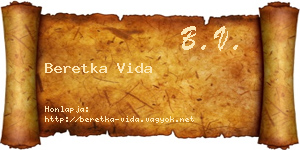 Beretka Vida névjegykártya